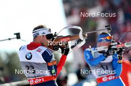 03.03.2013, Oslo, Norway (NOR): Lowell Bailey (USA), Rossignol, Rottefella, One Way - IBU world cup biathlon Holmenkollen, mass men, Oslo (NOR). www.nordicfocus.com. © Manzoni/NordicFocus. Every downloaded picture is fee-liable.