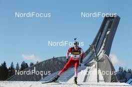 28.02.2013, Oslo, Norway (NOR): Simon Eder (AUT), Fischer, Rottefella, Swix - IBU world cup biathlon Holmenkollen, sprint men, Oslo (NOR). www.nordicfocus.com. © Manzoni/NordicFocus. Every downloaded picture is fee-liable.