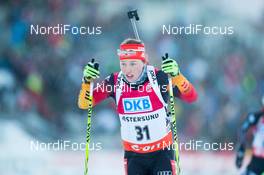 01.12.2013, Oestersund, Sweden (SWE): Laura Dahlmeier (GER) - IBU world cup biathlon, pursuit women, Oestersund (SWE). www.nordicfocus.com. © Manzoni/NordicFocus. Every downloaded picture is fee-liable.