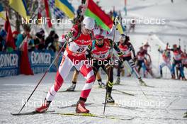 08.12.2013, Hochfilzen, Austria (AUT): Magdalena Gwizdon (POL), Sophie Boilley (FRA), (l-r) - IBU world cup biathlon, pursuit women, Hochfilzen (AUT). www.nordicfocus.com. © Wukits/NordicFocus. Every downloaded picture is fee-liable.