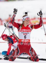 08.12.2013, Hochfilzen, Austria (AUT): Synnoeve Solemdal (NOR) - IBU world cup biathlon, pursuit women, Hochfilzen (AUT). www.nordicfocus.com. © Wukits/NordicFocus. Every downloaded picture is fee-liable.