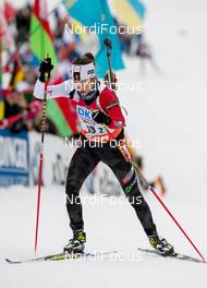 07.12.2013, Hochfilzen, Austria (AUT): Megan Imrie (CAN) - IBU world cup biathlon, relay women, Hochfilzen (AUT). www.nordicfocus.com. © Wukits/NordicFocus. Every downloaded picture is fee-liable.