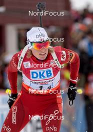 07.12.2013, Hochfilzen, Austria (AUT): Tora Berger (NOR) - IBU world cup biathlon, relay women, Hochfilzen (AUT). www.nordicfocus.com. © Wukits/NordicFocus. Every downloaded picture is fee-liable.