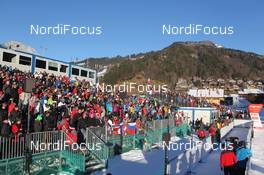 12.12.2013, Annecy-Le Grand Bornand, France (FRA): Event Feature: Packed grand stand - IBU world cup biathlon, relay women, Annecy-Le Grand Bornand (FRA). www.nordicfocus.com. © Manzoni/NordicFocus. Every downloaded picture is fee-liable.