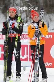 14.12.2013, Annecy-Le Grand Bornand, France (FRA): Franziska Preuss (GER), Franziska Hildebrand (GER) - IBU world cup biathlon, sprint women, Annecy-Le Grand Bornand (FRA). www.nordicfocus.com. © Manzoni/NordicFocus. Every downloaded picture is fee-liable.