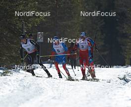 03.01.2013, Cortina-Toblach, Italy (ITA): l-r: Dario Cologna (SUI), Alexander Legkov (RUS), Petter Northug (NOR) - FIS world cup cross-country, tour de ski, pursuit men, Cortina-Toblach (ITA). www.nordicfocus.com. © Felgenhauer/NordicFocus. Every downloaded picture is fee-liable.