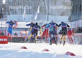 13.01.2013, Liberec, Czech Republic (CZE): l-r: Nikolay Morilov (RUS), Ales Razym (CZE), Sebastian Eisenlauer (GER), Denis Volotka (KAZ), Josef Wenzl (GER) - FIS world cup cross-country, team sprint, Liberec (CZE). www.nordicfocus.com. © Felgenhauer/NordicFocus. Every downloaded picture is fee-liable.