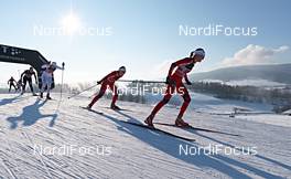 13.01.2013, Liberec, Czech Republic (CZE): Sadie Bjornsen (USA), Stina Nilsson (SWE), Ingvild Flugstad Oestberg (NOR), Kari Vikhagen Gjeitnes (NOR) - FIS world cup cross-country, team sprint, Liberec (CZE). www.nordicfocus.com. © Felgenhauer/NordicFocus. Every downloaded picture is fee-liable. 