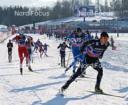 13.01.2013, Liberec, Czech Republic (CZE): l-r: Max Hauke (AUT), Martti Jylhae (FIN), Joeri Kindschi (SUI) - FIS world cup cross-country, team sprint, Liberec (CZE). www.nordicfocus.com. © Felgenhauer/NordicFocus. Every downloaded picture is fee-liable.