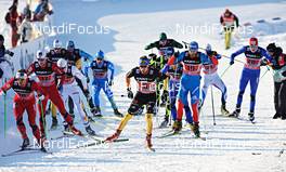 13.01.2013, Liberec, Czech Republic (CZE): l-r:  Oeystein Pettersen (NOR), Tim Tscharnke (GER), Mikhail Devjatiarov (RUS) - FIS world cup cross-country, team sprint, Liberec (CZE). www.nordicfocus.com. © Felgenhauer/NordicFocus. Every downloaded picture is fee-liable.