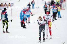 19.01.2013, La Clusaz, France (FRA): Ida Sargent (USA) in front of Daria Gaiazova (CAN)  - FIS world cup cross-country, mass women, La Clusaz (FRA). www.nordicfocus.com. © Becker/NordicFocus. Every downloaded picture is fee-liable.