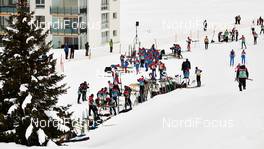 16.02.2013, Davos, Switzerland (SUI): service area seen from above - FIS world cup cross-country, individual sprint, Davos (SUI). www.nordicfocus.com. © Felgenhauer/NordicFocus. Every downloaded picture is fee-liable.