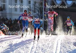 13.03.2013, Drammen, Norway (NOR): (l-r) Matias Strandvall (FIN), Fischer, Swix, Salomon, Craft, Nikita Kriukov (RUS), Rossignol, Swix, Rottefella, Adidas and Baptiste Gros (FRA), Salomon, Swix, One Way - FIS world cup cross-country, individual sprint, Drammen (NOR). www.nordicfocus.com. © Laiho/NordicFocus. Every downloaded picture is fee-liable.