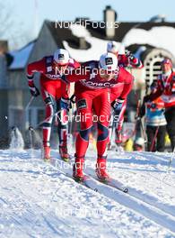 13.03.2013, Drammen, Norway (NOR): Tomas Northug (NOR), Fischer, Swix, Alpina, Rottefella followed by Petter Northug (NOR), Fischer, Swix, Alpina, Rottefella - FIS world cup cross-country, individual sprint, Drammen (NOR). www.nordicfocus.com. © Laiho/NordicFocus. Every downloaded picture is fee-liable.