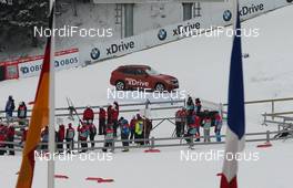 16.03.2013, Oslo, Norway (NOR): a BMW sponsor car in the middle of the stadium - FIS world cup cross-country, mass men, Oslo (NOR). www.nordicfocus.com. © Laiho/NordicFocus. Every downloaded picture is fee-liable.