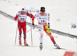 16.03.2013, Oslo, Norway (NOR): l-r: Finn Haagen Krogh (NOR), Alex Harvey (CAN) - FIS world cup cross-country, mass men, Oslo (NOR). www.nordicfocus.com. © Felgenhauer/NordicFocus. Every downloaded picture is fee-liable.