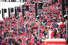 17.03.2013, Oslo, Norway (NOR): spectators at the stadium - FIS world cup cross-country, mass women, Oslo (NOR). www.nordicfocus.com. © Felgenhauer/NordicFocus. Every downloaded picture is fee-liable.