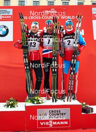 20.03.2013, Stockholm, Sweden (SWE): Eirik Brandsdal (NOR), Petter Northug (NOR), Nikita Kriukov (RUS), (l-r) - FIS world cup cross-country, individual sprint, Stockholm (SWE). www.nordicfocus.com. © Felgenhauer/NordicFocus. Every downloaded picture is fee-liable.