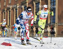 20.03.2013, Stockholm, Sweden (SWE): Aurore Jean (FRA), Katja Visnar (SLO), (l-r) - FIS world cup cross-country, individual sprint, Stockholm (SWE). www.nordicfocus.com. © Felgenhauer/NordicFocus. Every downloaded picture is fee-liable.