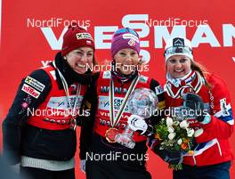 20.03.2013, Stockholm, Sweden (SWE): Justyna Kowalczyk (POL), Kikkan Randall (USA), Celine Brun-Lie (NOR), (l-r) - FIS world cup cross-country, individual sprint, Stockholm (SWE). www.nordicfocus.com. © Felgenhauer/NordicFocus. Every downloaded picture is fee-liable.