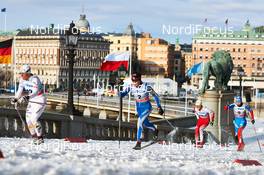 20.03.2013, Stockholm, Sweden (SWE): Charlotte Kalla (SWE), Kerttu Niskanen (FIN), Katerina Smutna (AUT), Anastasia Dotsenko (RUS), (l-r) - FIS world cup cross-country, individual sprint, Stockholm (SWE). www.nordicfocus.com. © Felgenhauer/NordicFocus. Every downloaded picture is fee-liable.