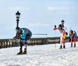 20.03.2013, Stockholm, Sweden (SWE): Alexey Poltoranin (KAZ), Devon Kershaw (CAN), Alexander Legkov (RUS), (l-r) - FIS world cup cross-country, individual sprint, Stockholm (SWE). www.nordicfocus.com. © Felgenhauer/NordicFocus. Every downloaded picture is fee-liable.