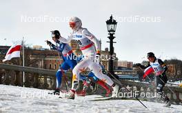 20.03.2013, Stockholm, Sweden (SWE): Anne Kylloenen (FIN), Magdalena Pajala (SWE), Ida Sargent (USA), (l-r) - FIS world cup cross-country, individual sprint, Stockholm (SWE). www.nordicfocus.com. © Felgenhauer/NordicFocus. Every downloaded picture is fee-liable.