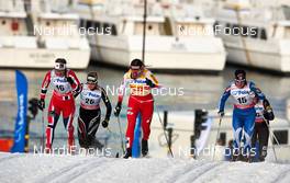 20.03.2013, Stockholm, Sweden (SWE): Ingvild Flugstad Oestberg (NOR), Laurien Van Der Graaff (SUI), Justyna Kowalczyk (POL), Krista Lahteenmaki (FIN), (l-r) - FIS world cup cross-country, individual sprint, Stockholm (SWE). www.nordicfocus.com. © Felgenhauer/NordicFocus. Every downloaded picture is fee-liable.