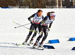 23.03.2013, Falun, Sweden (SWE): Ida Sargent (USA), Jessica Diggins (USA), (l-r) - FIS world cup cross-country, mass women, Falun (SWE). www.nordicfocus.com. © Felgenhauer/NordicFocus. Every downloaded picture is fee-liable.