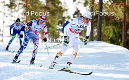 23.03.2013, Falun, Sweden (SWE): Aurore Jean (FRA), Anna Haag (SWE), (l-r) - FIS world cup cross-country, mass women, Falun (SWE). www.nordicfocus.com. © Felgenhauer/NordicFocus. Every downloaded picture is fee-liable.