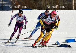 23.03.2013, Falun, Sweden (SWE): Masako Ishida (JPN), Denise Herrmann (GER), (l-r) - FIS world cup cross-country, mass women, Falun (SWE). www.nordicfocus.com. © Felgenhauer/NordicFocus. Every downloaded picture is fee-liable.