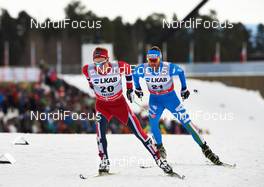 24.03.2013, Falun, Sweden (SWE): Sjur Roethe (NOR), Roland Clara (ITA), (l-r) - FIS world cup cross-country, pursuit men, Falun (SWE). www.nordicfocus.com. © Felgenhauer/NordicFocus. Every downloaded picture is fee-liable.