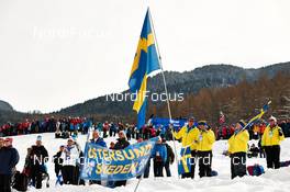 26.02.2013, Val di Fiemme, Italy (ITA): swedish fans - FIS nordic world ski championships, cross-country, 10km women, Val di Fiemme (ITA). www.nordicfocus.com. © Felgenhauer/NordicFocus. Every downloaded picture is fee-liable.