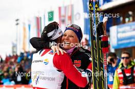 26.02.2013, Val di Fiemme, Italy (ITA): l-r: Marit Bjoergen (NOR), Miriam Goessner (GER) - FIS nordic world ski championships, cross-country, 10km women, Val di Fiemme (ITA). www.nordicfocus.com. © Felgenhauer/NordicFocus. Every downloaded picture is fee-liable.