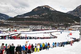27.02.2013, Val di Fiemme, Italy (ITA): crowded stadium at Lago di Tesero - FIS nordic world ski championships, cross-country, 15km men, Val di Fiemme (ITA). www.nordicfocus.com. © Felgenhauer/NordicFocus. Every downloaded picture is fee-liable.