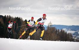 27.02.2013, Val di Fiemme, Italy (ITA): l-r: Toni Livers (SUI), Axel Teichmann (GER) - FIS nordic world ski championships, cross-country, 15km men, Val di Fiemme (ITA). www.nordicfocus.com. © Felgenhauer/NordicFocus. Every downloaded picture is fee-liable.