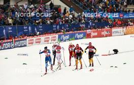 21.02.2013, Val di Fiemme, Italy (ITA): l-r:  Mona-Lisa Malvalehto (FIN), Magdalena Pajala (SWE), Katerina Smutna (AUT), Denise Herrmann (GER), Hanna Kolb (GER) - FIS nordic world ski championships, cross-country, individual sprint, Val di Fiemme (ITA). www.nordicfocus.com. © Felgenhauer/NordicFocus. Every downloaded picture is fee-liable.