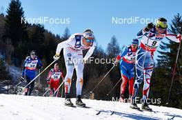 03.03.2013, Val di Fiemme, Italy (ITA): l-r: Martin Jaks (CZE), Daniel Richardsson (SWE), Alexander Bessmertnykh (RUS), Maurice Manificat (FRA) - FIS nordic world ski championships, cross-country, mass men, Val di Fiemme (ITA). www.nordicfocus.com. © Felgenhauer/NordicFocus. Every downloaded picture is fee-liable.