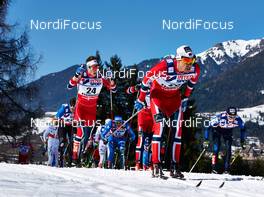03.03.2013, Val di Fiemme, Italy (ITA): l-r: Petter Eliassen (NOR), Eldar Roenning (NOR) - FIS nordic world ski championships, cross-country, mass men, Val di Fiemme (ITA). www.nordicfocus.com. © Felgenhauer/NordicFocus. Every downloaded picture is fee-liable.
