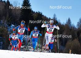 03.03.2013, Val di Fiemme, Italy (ITA): l-r: Alexander Legkov (RUS), Dmitriy Japarov (RUS), Dietmar Noeckler (ITA), Anders Soedergren (SWE), Lukas Bauer (CZE) - FIS nordic world ski championships, cross-country, mass men, Val di Fiemme (ITA). www.nordicfocus.com. © Felgenhauer/NordicFocus. Every downloaded picture is fee-liable.