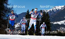 03.03.2013, Val di Fiemme, Italy (ITA): l-r: Ondrej Horyna (CZE), Raido Rankel (EST), Karel Tammjarv (EST), Algo Karp (EST) - FIS nordic world ski championships, cross-country, mass men, Val di Fiemme (ITA). www.nordicfocus.com. © Felgenhauer/NordicFocus. Every downloaded picture is fee-liable.