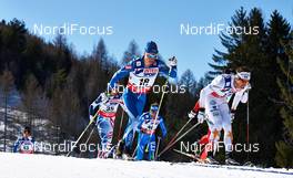 03.03.2013, Val di Fiemme, Italy (ITA): l-r: Mathias Wibault (FRA), Matti Heikkinen (FIN), Marcus Hellner (SWE) - FIS nordic world ski championships, cross-country, mass men, Val di Fiemme (ITA). www.nordicfocus.com. © Felgenhauer/NordicFocus. Every downloaded picture is fee-liable.