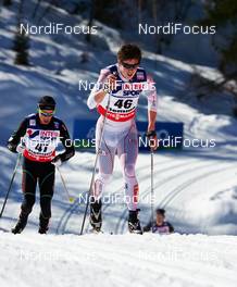 03.03.2013, Val di Fiemme, Italy (ITA): l-r: Aliaksei Ivanou (BLR), Andrew Musgrave (GBR) - FIS nordic world ski championships, cross-country, mass men, Val di Fiemme (ITA). www.nordicfocus.com. © Felgenhauer/NordicFocus. Every downloaded picture is fee-liable.