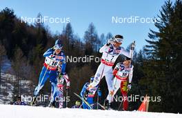 03.03.2013, Val di Fiemme, Italy (ITA): l-r: Matti Heikkinen (FIN), Marcus Hellner (SWE), Alex Harvey (CAN) - FIS nordic world ski championships, cross-country, mass men, Val di Fiemme (ITA). www.nordicfocus.com. © Felgenhauer/NordicFocus. Every downloaded picture is fee-liable.