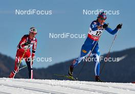 02.03.2013, Val di Fiemme, Italy (ITA): l-r: Kristin Stoermer Steira (NOR), Kerttu Niskanen (FIN) - FIS nordic world ski championships, cross-country, mass women, Val di Fiemme (ITA). www.nordicfocus.com. © Felgenhauer/NordicFocus. Every downloaded picture is fee-liable.