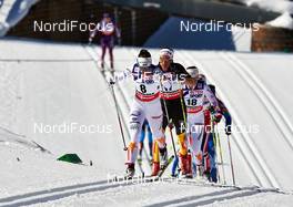 02.03.2013, Val di Fiemme, Italy (ITA): l-r: Charlotte Kalla (SWE), Nicole Fessel (GER), Anna Haag (SWE) - FIS nordic world ski championships, cross-country, mass women, Val di Fiemme (ITA). www.nordicfocus.com. © Felgenhauer/NordicFocus. Every downloaded picture is fee-liable.
