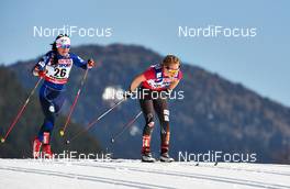 02.03.2013, Val di Fiemme, Italy (ITA): l-r: Eva Vrabcova-Nyvltova (CZE), Ida Sargent (USA) - FIS nordic world ski championships, cross-country, mass women, Val di Fiemme (ITA). www.nordicfocus.com. © Felgenhauer/NordicFocus. Every downloaded picture is fee-liable.