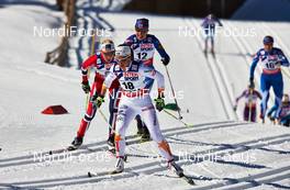 02.03.2013, Val di Fiemme, Italy (ITA): l-r: Kristin Stoermer Steira (NOR), Anna Haag (SWE), Kerttu Niskanen (FIN) - FIS nordic world ski championships, cross-country, mass women, Val di Fiemme (ITA). www.nordicfocus.com. © Felgenhauer/NordicFocus. Every downloaded picture is fee-liable.