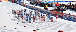 02.03.2013, Val di Fiemme, Italy (ITA): women's start - FIS nordic world ski championships, cross-country, mass women, Val di Fiemme (ITA). www.nordicfocus.com. © Felgenhauer/NordicFocus. Every downloaded picture is fee-liable.