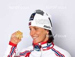 21.02.2013, Val di Fiemme, Italy (ITA): Marit Bjoergen (NOR) - FIS nordic world ski championships, cross-country, medals, Val di Fiemme (ITA). www.nordicfocus.com. © Felgenhauer/NordicFocus. Every downloaded picture is fee-liable.